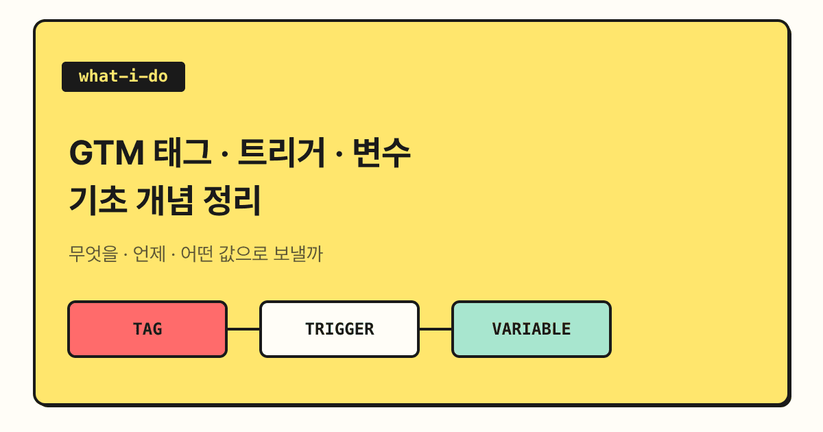 GTM 태그·트리거·변수, 구글 태그 매니저 기초 개념 정리